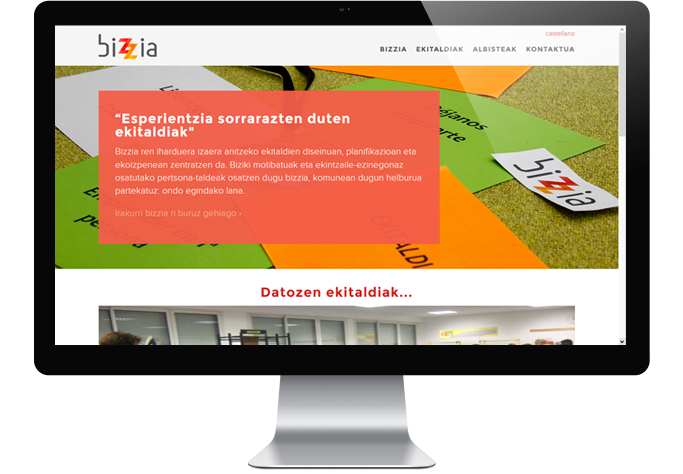 bizziari eginiko web orri eta identitatearen irudiak