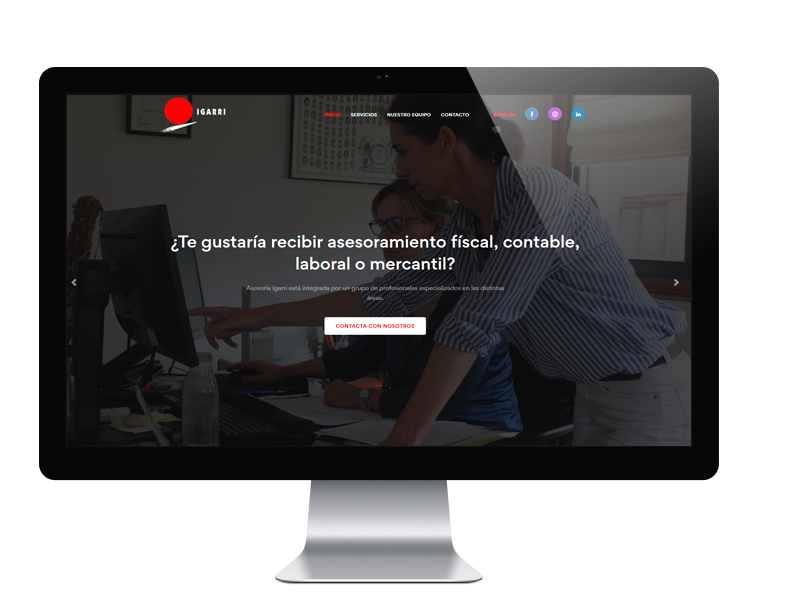 Imágenes de la web realizada a Igarri Asesores